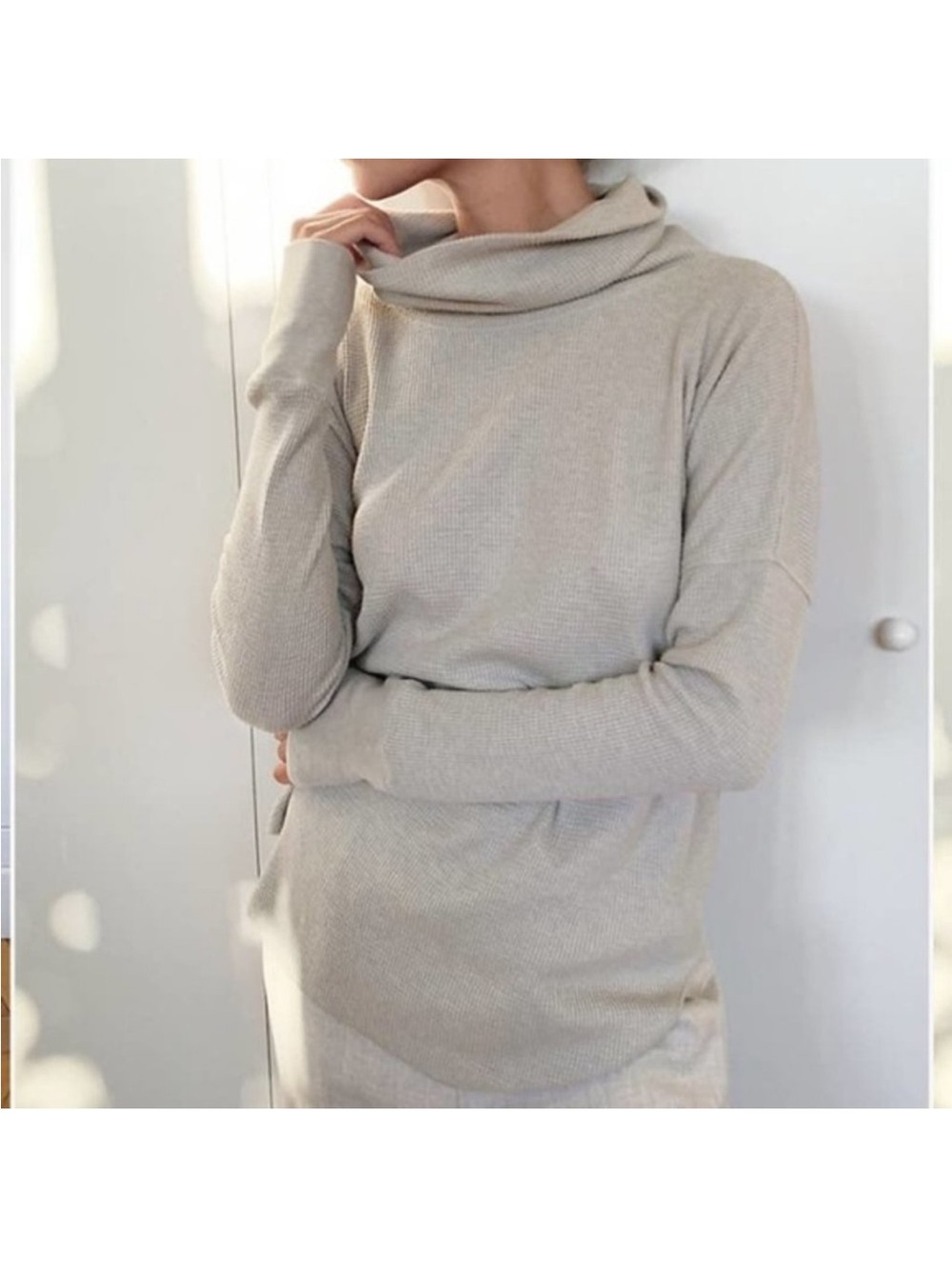 BABATON • ARITZIA Thermal Cowlneck Heather Dover Grey Size Small